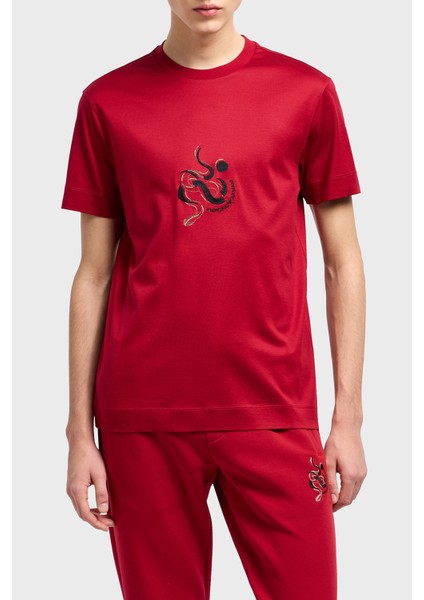 Pamuklu Karışımlı Regular Fit Bisiklet Yaka T Shirt Erkek T Shirt EM001702 AF10017 U5078
