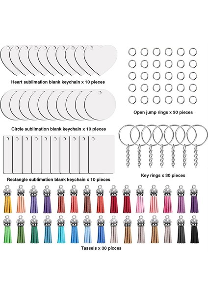 Süblimasyon Anahtarlık Boşlukları Isı Transferli Mdf Boş 3 Şekilli Set (Yurt Dışından) fırsatları