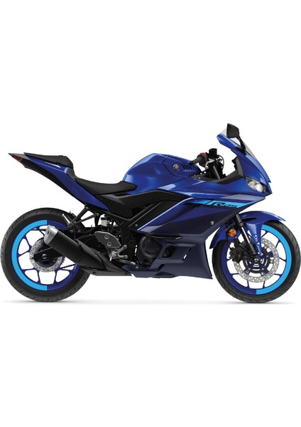 Yamaha YZF-R25 Yarım Jant Kaplama Sticker Etiket Modeli Açık Mavi