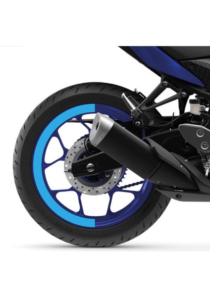 Yamaha YZF-R25 Yarım Jant Kaplama Sticker Etiket Modeli Açık Mavi fiyatları