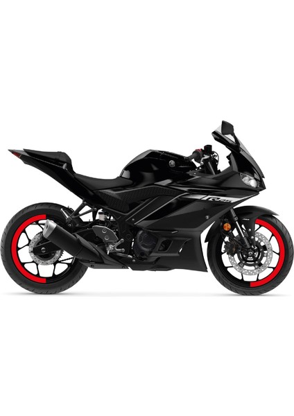 Yamaha YZF-R25 Yarım Jant Kaplama Sticker Etiket Modeli Kırmızı