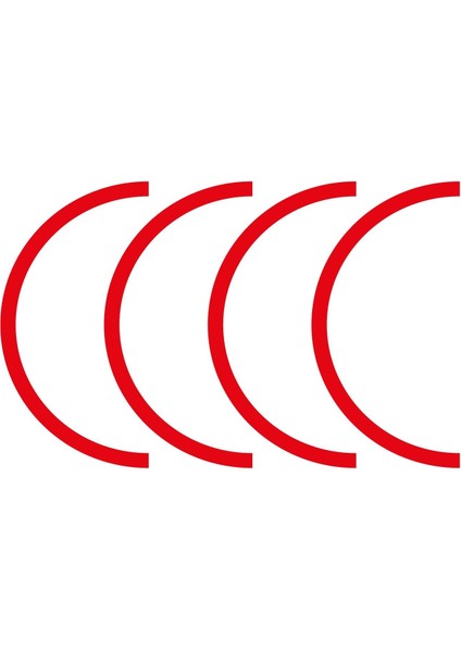 Yamaha YZF-R25 Yarım Jant Kaplama Sticker Etiket Modeli Kırmızı modelleri