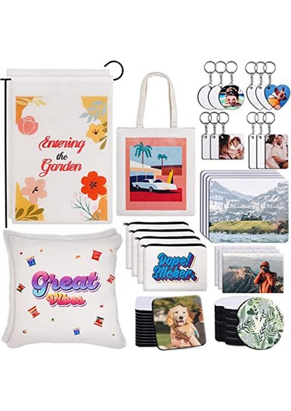 76 Adet Süblimasyon Boşluk Ürünleri, Kendin Yap Mdf Süblimasyon Anahtarlık Boşlukları (Yurt Dışından)