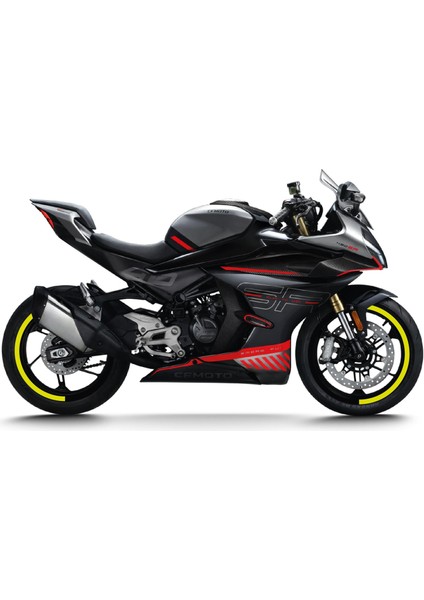 Cfmoto 450SR Yarım Jant Kaplama Sticker Etiket Modeli Neon Sarı