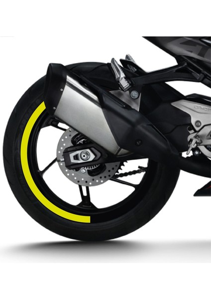 Cfmoto 450SR Yarım Jant Kaplama Sticker Etiket Modeli Neon Sarı modelleri