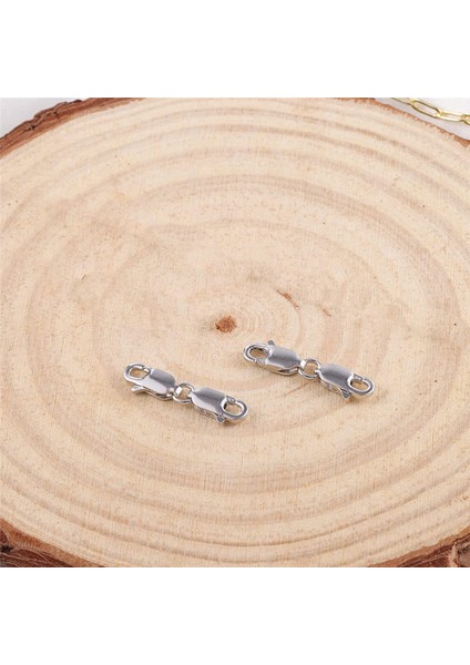 2 Adet Çift Istakoz Tokası 10MM, Ayar Gümüş (Yurt Dışından)