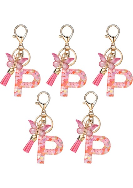 P Tarzı Harf Anahtarlık Sevimli Baş Harf Anahtarlık Sap Kolye (Yurt Dışından)