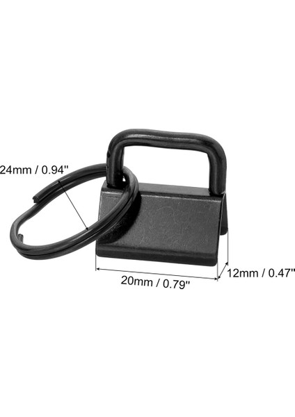 20 Adet Anahtarlık Halkalı Anahtarlık Donanımı Çanta Dokuması Için, Siyah (Yurt Dışından) modelleri