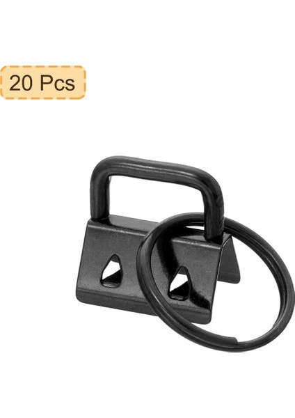 20 Adet Anahtarlık Halkalı Anahtarlık Donanımı Çanta Dokuması Için, Siyah (Yurt Dışından) fırsatları