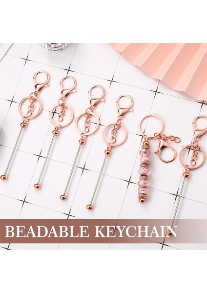 12 Adet Boncuklu Anahtarlık Çubukları Boncuklar Için Boş Gül Altın (Yurt Dışından) indirimleri