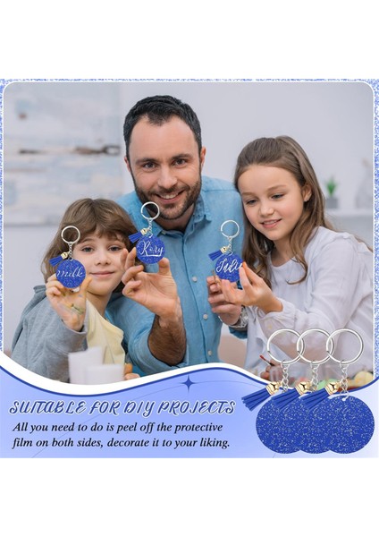 Akrilik Anahtarlık Boş Anahtarlıklı Dıy Anahtarlık Püskül Gül Mavi (Yurt Dışından) indirimleri