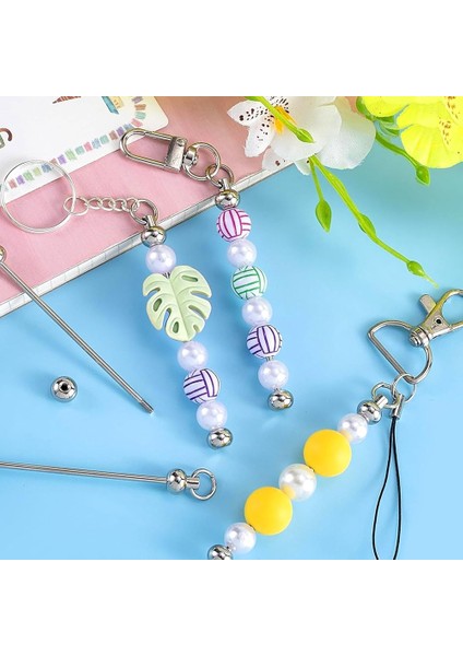 50 Adet Boş Boncuklu Anahtarlık Çubukları, Metal Kendin Yap Anahtarlık Çubuğu Tılsımları (Yurt Dışından) fiyatları