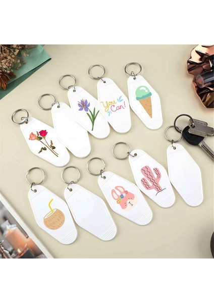 50 Adet Boş Motel Anahtarlık ve Anahtarlıklar Vinil Kendin Yap El Sanatları Için, Beyaz (Yurt Dışından) fiyatları