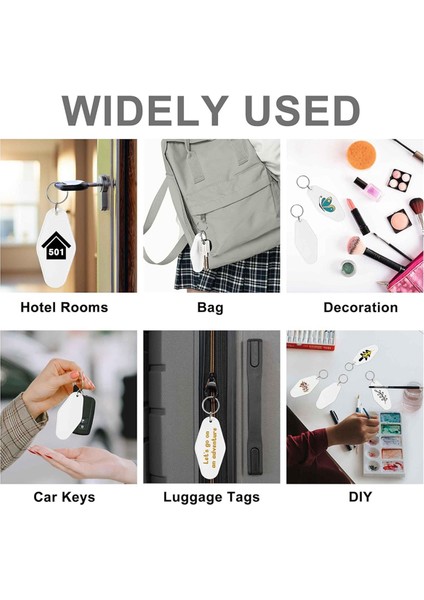 50 Adet Boş Motel Anahtarlık ve Anahtarlıklar Vinil Kendin Yap El Sanatları Için, Beyaz (Yurt Dışından) indirimleri