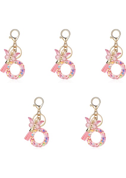 O Tarzı Harf Anahtarlık Sevimli Baş Harf Anahtarlık Sap Kolye (Yurt Dışından)