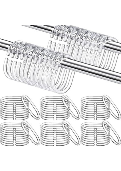 120 Adet Duş Perdesi Halkası Kancaları C Şekilli Banyo Pencere Çubuğu Için (Yurt Dışından) indirimleri