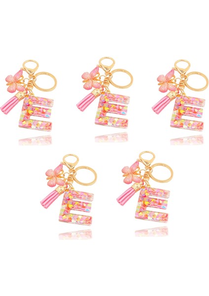 E Tipi Moda Pembe Harfli Anahtarlık Kelebek Anahtarlık (Yurt Dışından)