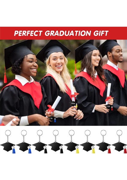 24 Adet Mezuniyet Kepi Charm Anahtarlık Kolye (Yurt Dışından) modelleri
