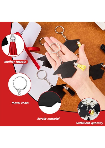 24 Adet Mezuniyet Kepi Charm Anahtarlık Kolye (Yurt Dışından) fırsatları