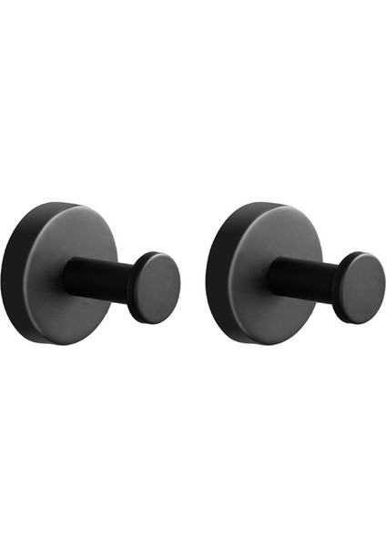 Paslanmaz Çelik Tek Kanca Otel Banyo Tuvalet Palto Askısı, Siyah (Yurt Dışından)