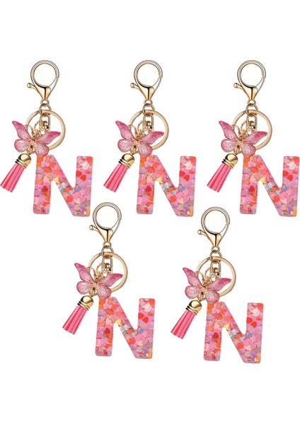 N Tarzı Harf Anahtarlık Sevimli Baş Harf Anahtarlık Sap Kolye (Yurt Dışından)