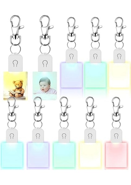 LED Süblimasyon Boş Anahtarlık Akrilik Aydınlatmalı Transfer Dikdörtgen (Yurt Dışından)