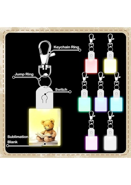 LED Süblimasyon Boş Anahtarlık Akrilik Aydınlatmalı Transfer Dikdörtgen (Yurt Dışından) modelleri