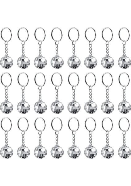 24 Paket Mini Aynalı Disko Topu Anahtarlık Hediye Seti (Yurt Dışından)