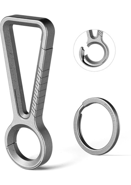 Titanyum Karabina Anahtarlık Klipsi, Çift Uçlu Hızlı Çıkarma Kancası (Yurt Dışından)