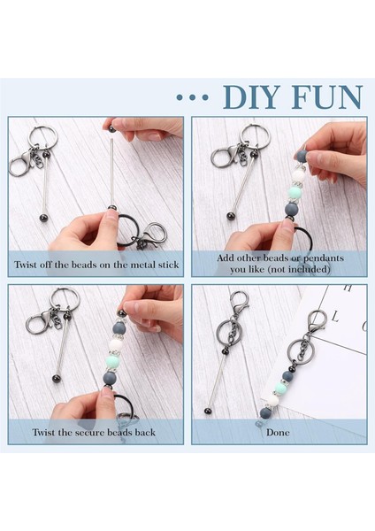 12 Adet Boncuklu Anahtarlık Çubukları Boncuklu Boş Anahtarlık Boncuklu Anahtarlık (Yurt Dışından) modelleri