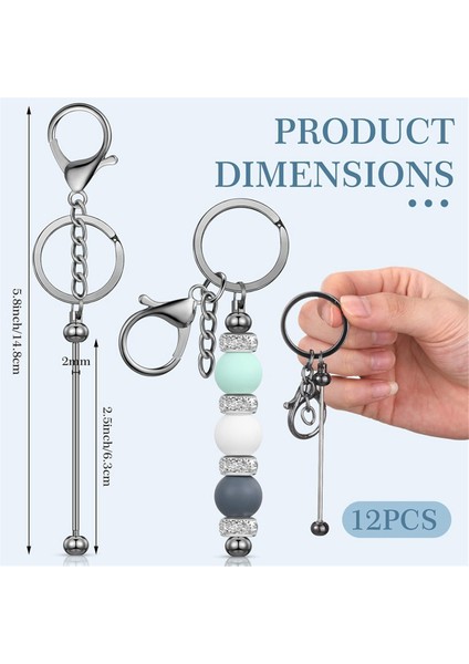 12 Adet Boncuklu Anahtarlık Çubukları Boncuklu Boş Anahtarlık Boncuklu Anahtarlık (Yurt Dışından) indirimleri