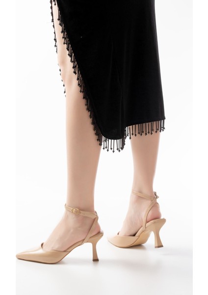 Ceylinmoda ST-004 Nut Rugan Günlük 7 cm Topuklu Bayan Ayakkabı modelleri