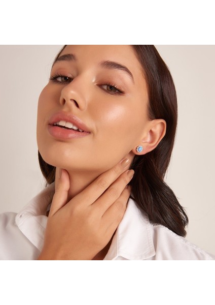 Opal Aşk Altın Küpe