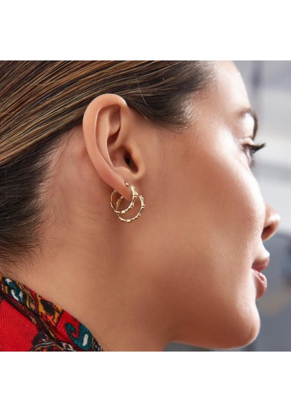 Büyük Om Altın Halka Küpe