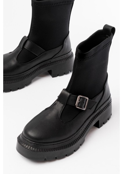 Ceylinmoda 236-2034 Siyah Streç Günlük Kadın Bot