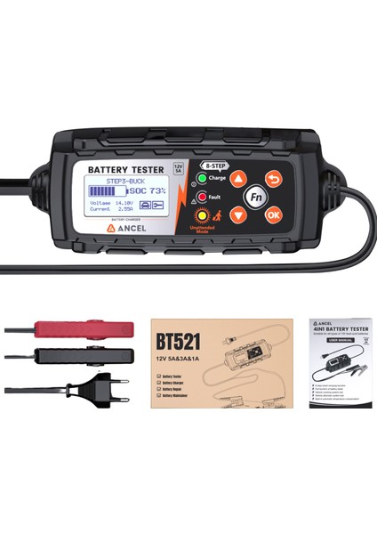 BT521 12V Akü Şarj , Akü Test ve Akü Tamir Cihazı