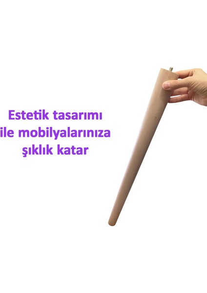 Ahşap Ayak 35 cm Masa Zigon Sehpa Tv Ünitesi Puf Tabure Ayağı Ayakları Konik M8 Civatalı