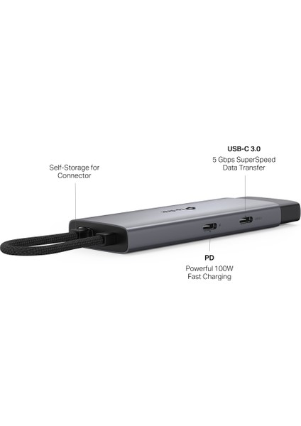 UH5020C | USB-C 5-in-1 Hub | 4K@60Hz HDMI | 100W Hızlı Şarj | 2× USB-A Port | 1× USB-C Port | Tak & Çalıştır | Windows | Mac | Linux & Mobile Uyumlu indirimleri