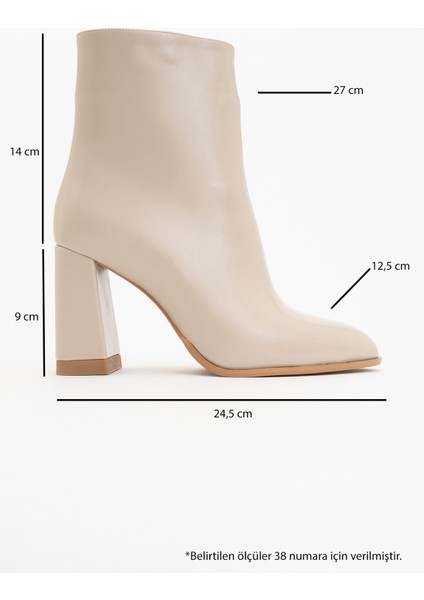 Jewel Bej Cilt Kadın Topuklu Bot fırsatları