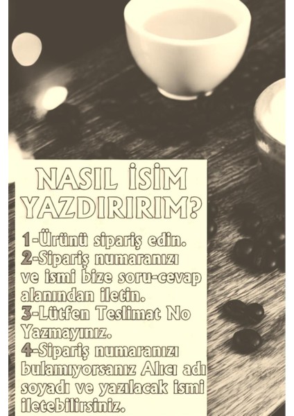Lungo Dekoratif Kişiye Özel Isminize Özel Kahve Köşesi Madran Ceviz modelleri