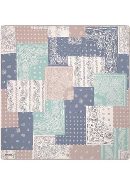 Pudra Patchwork Desen Twill Ipek Eşarp