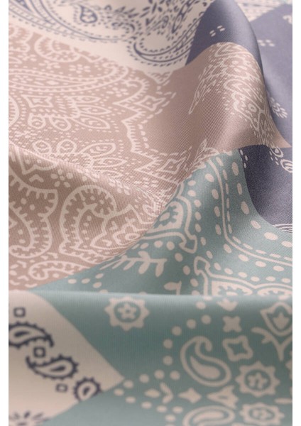 Pudra Patchwork Desen Twill Ipek Eşarp