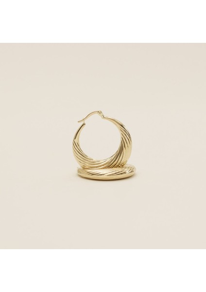 Büyük Midye Altın Halka Küpe