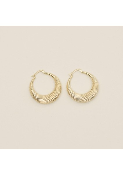 Büyük Midye Altın Halka Küpe modelleri