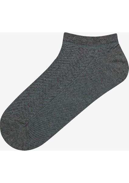 5 Çift Pamuklu Çok Renkli Zigzag Desenli Patik Çorap