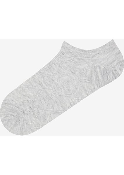 Heart Jacquard Gri 3lü Sneaker Çorap