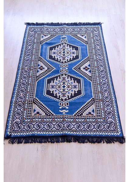 Şark Köşesi Halısı Modelleri Otantik Kilim Yahyalı Mavi