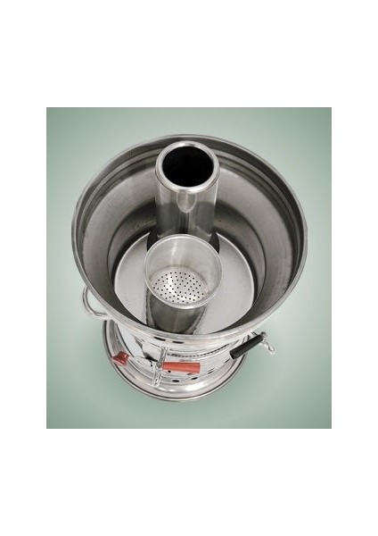 10 Litre Çift Musluklu Paslanmaz Krom Semaver