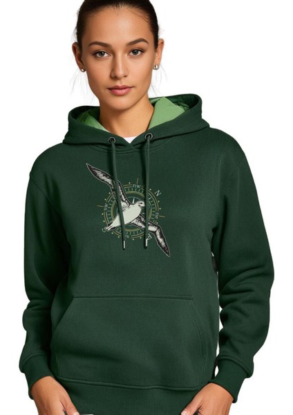 Albatros Tasarım Kapüşonlu Sweatshirt, Hoodie, Erkek Sweatshirt, Kadın Sweatshirt, Yeşil Sweatshirt modelleri