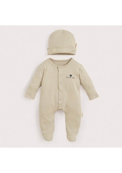 Cool Bear Patikli Tulum Şapka Set Bej